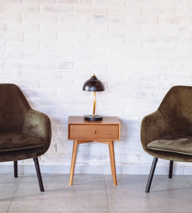 Comfortable seating in dental office waiting room