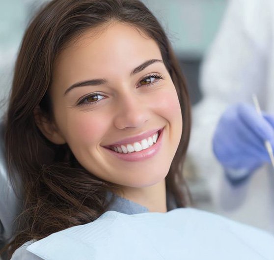Portrait of happy, smiling dental patient