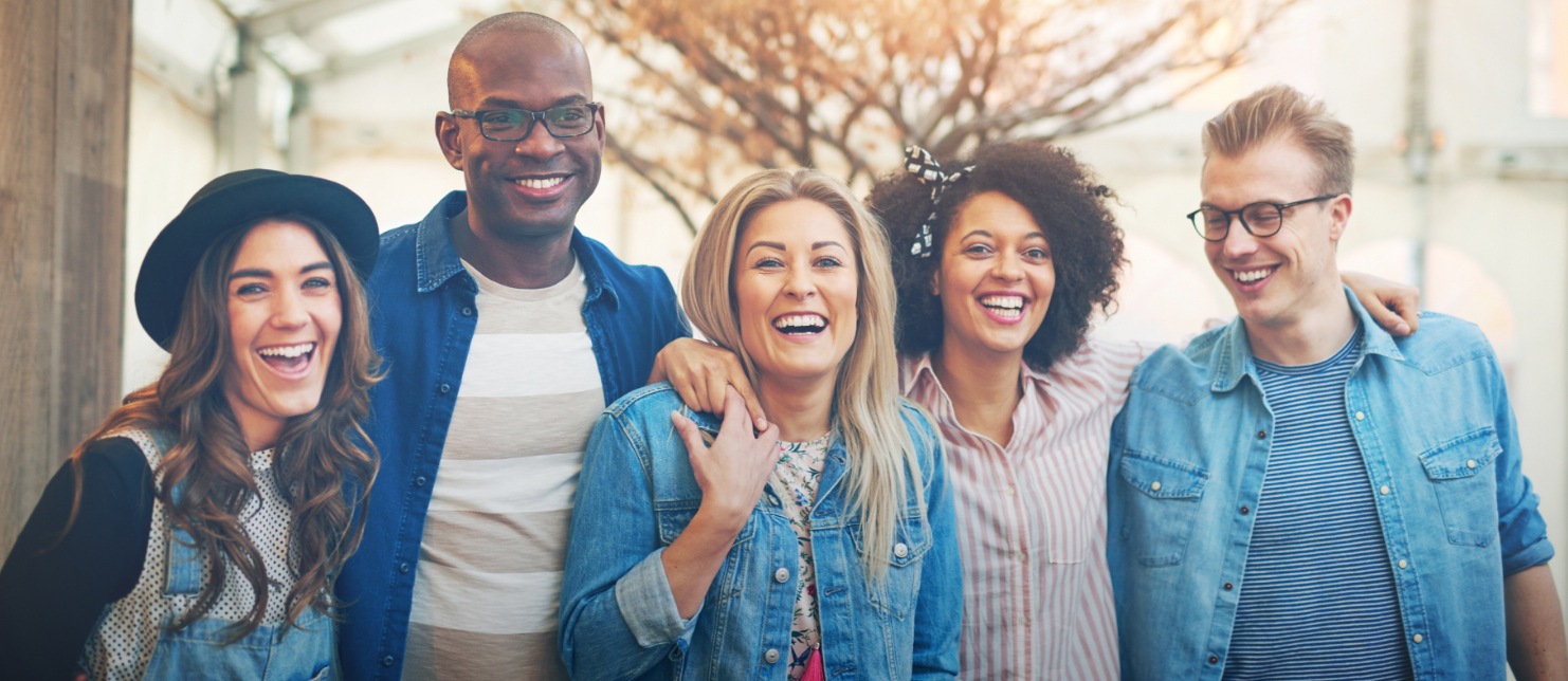 Group of people sharing healthy smiles after visiting their dentist in Richardson Texas